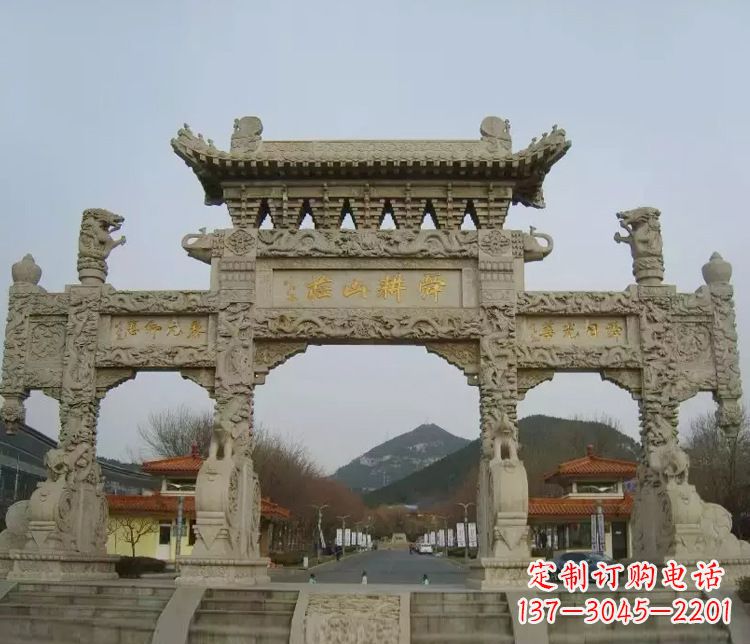 上海铭刻美好时光,中领雕塑牌坊石雕