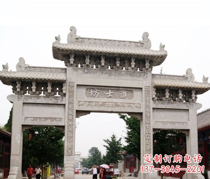 上海艺术匠心打造的石雕牌坊