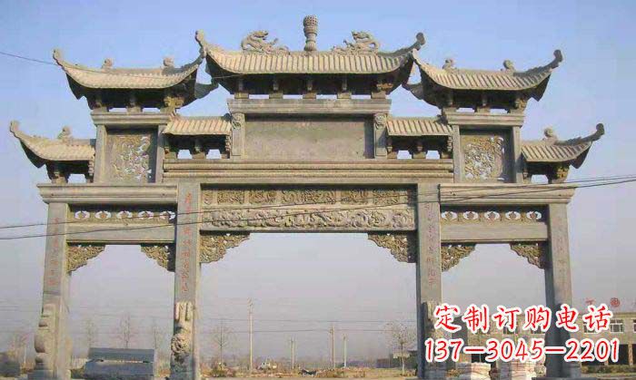 上海特色街角石雕牌坊精致典雅的装点