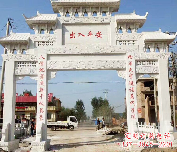 上海三门石牌坊石雕艺术