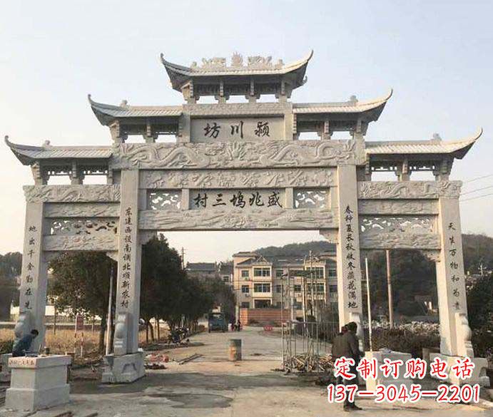 上海特色大理石牌坊雕塑