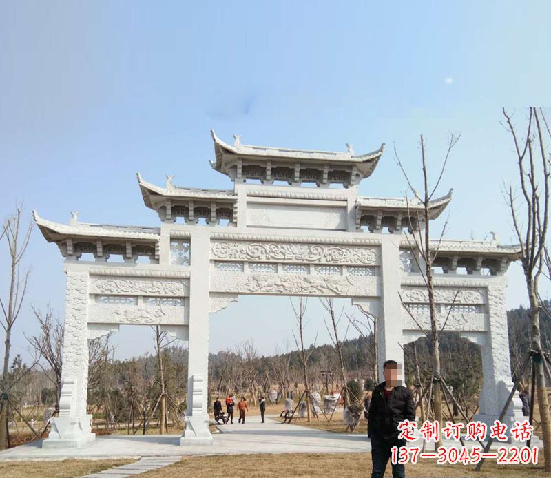 上海中领雕塑-牌坊石雕精美无比