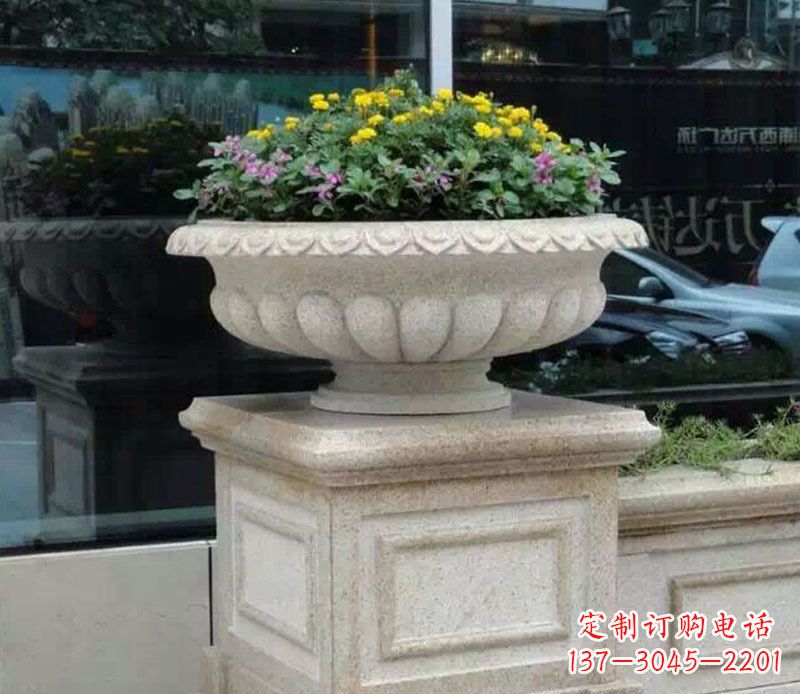 上海精美大理石花盆雕塑