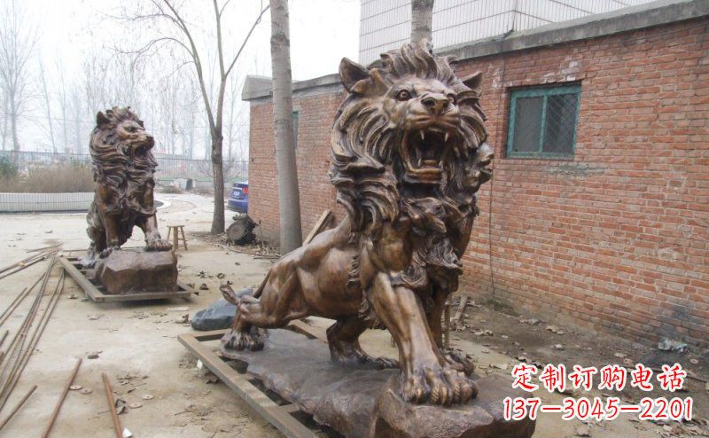 上海狮子企业动物铜雕