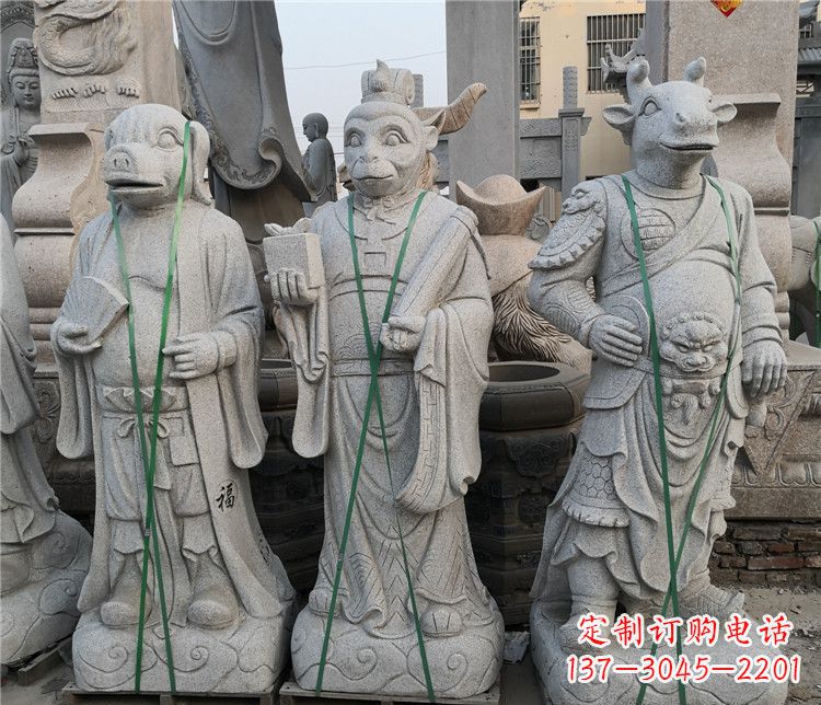 上海十二生肖动物石雕,悦目明快!