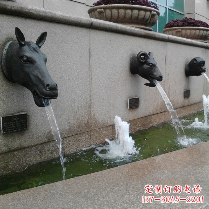 上海十二生肖水景铜雕,精美装饰你的家居
