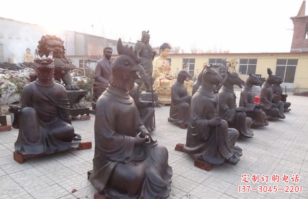 上海定制十二生肖头像铜雕