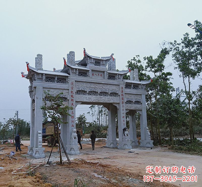 上海领雕塑专业定制仿古牌坊雕塑,拥有多年专业…