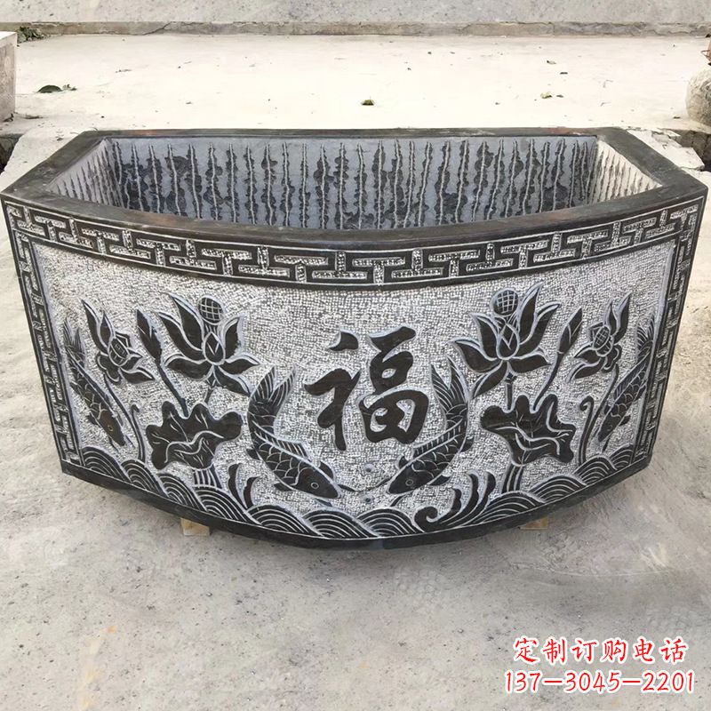 上海欣赏自然美景,石槽养鱼缸静谧雕塑