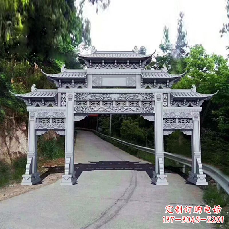 上海艺术品般的牌楼雕塑