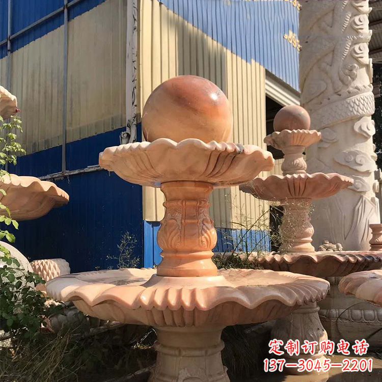 上海石雕五福临门风水球