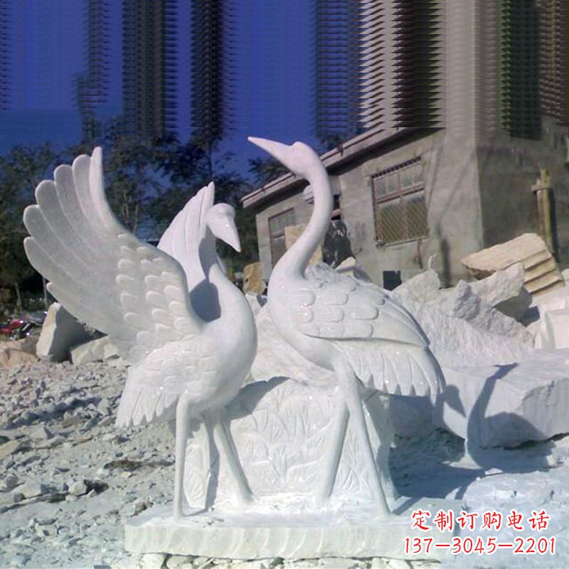 上海石雕仙鹤低头