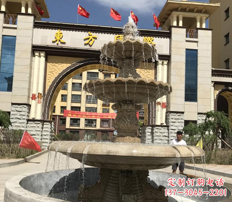 上海石雕小区大型喷泉雕塑