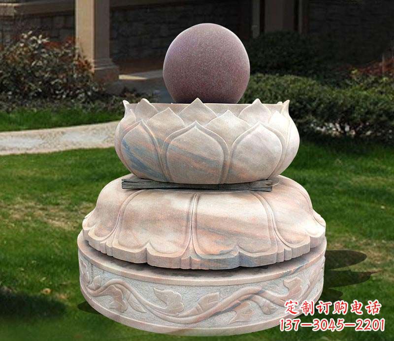 上海石雕小区风水球雕塑 