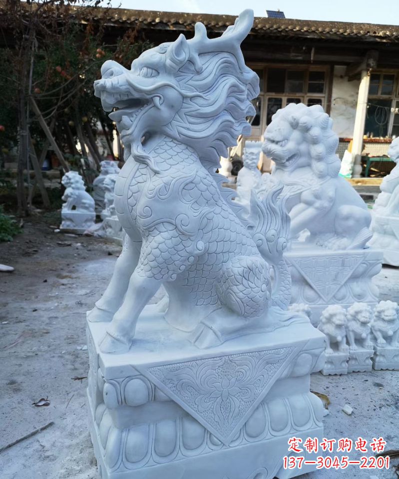 上海石雕镇宅麒麟动物雕塑