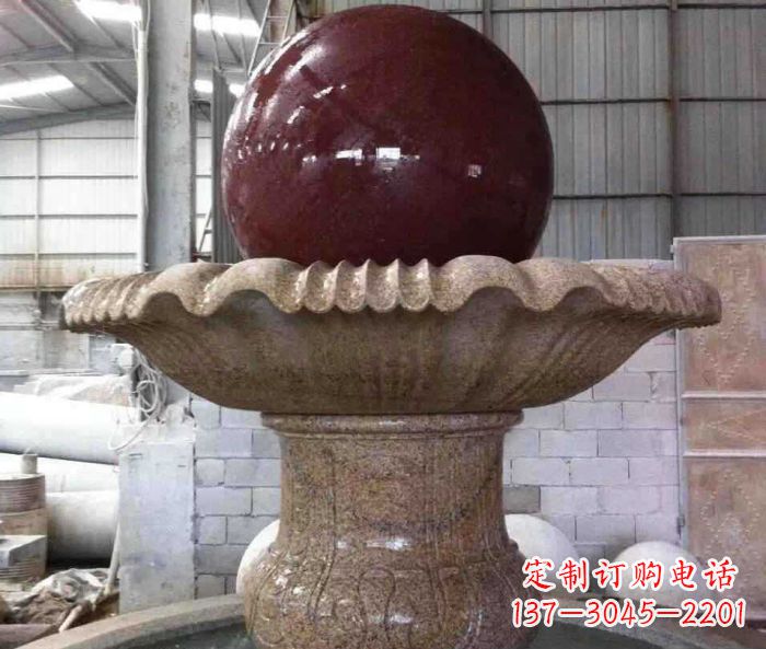 上海石来运转小型风水球喷泉石雕 (2)