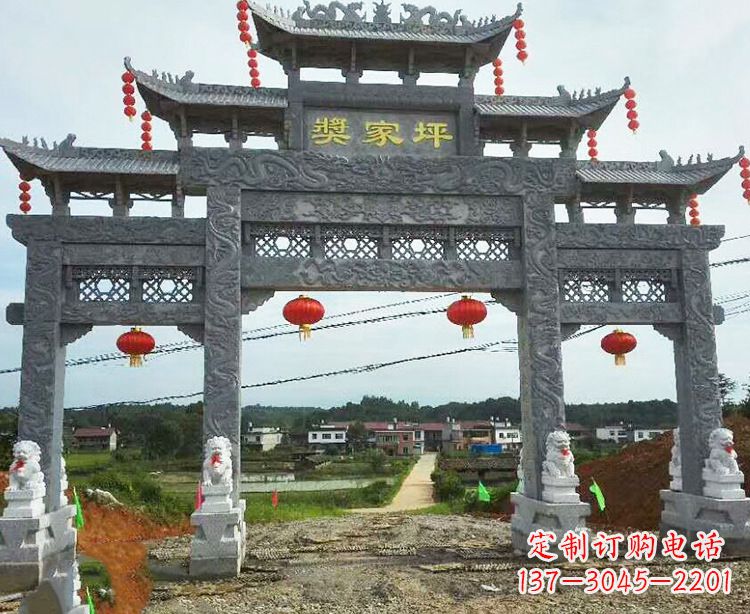 上海石牌坊石雕