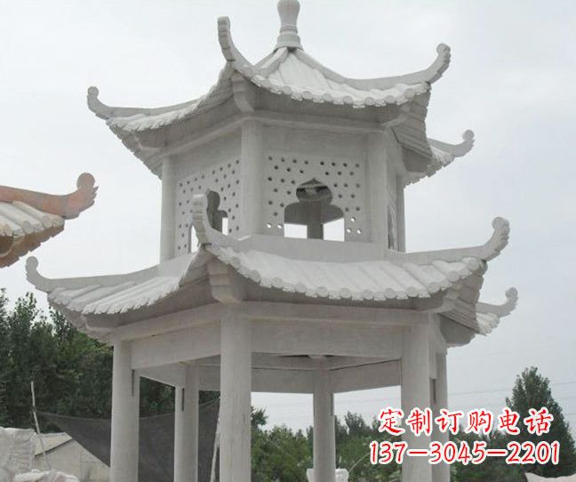 上海双层大理石凉亭石雕