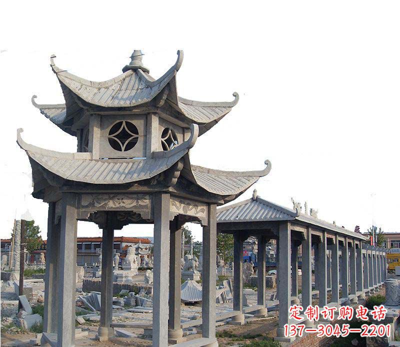 上海双层仿古凉亭石雕