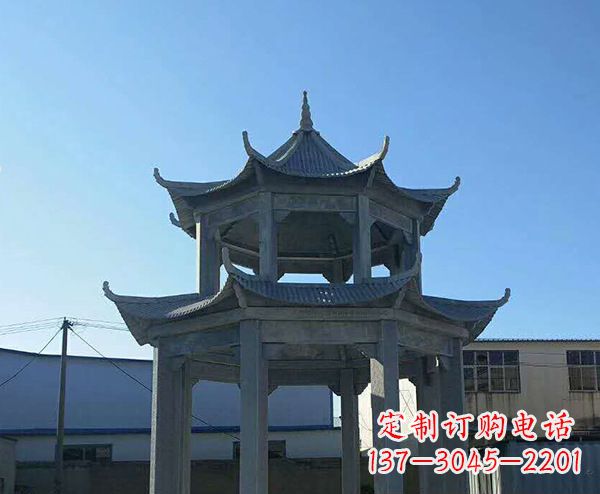 上海双层仿古石凉亭石雕_1