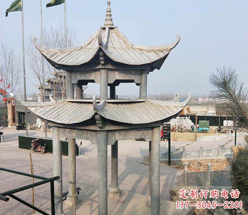 上海双层户外凉亭石雕