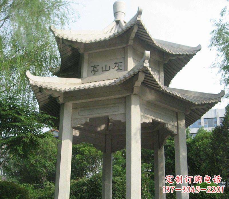 上海双层石凉亭石雕
