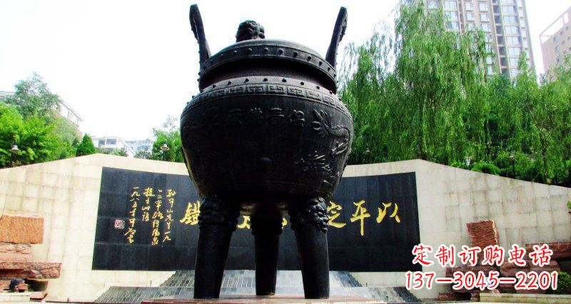 上海双龙戏珠广场香炉铜雕景观雕塑