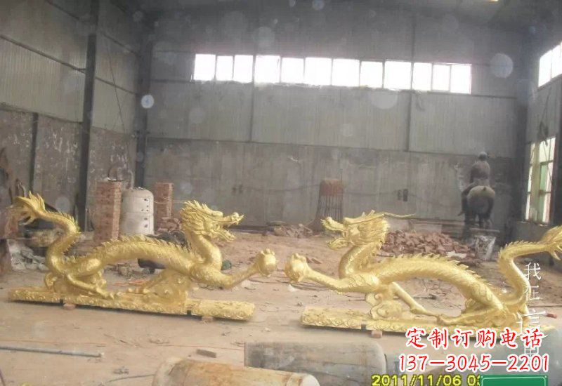 上海双龙戏珠铜雕