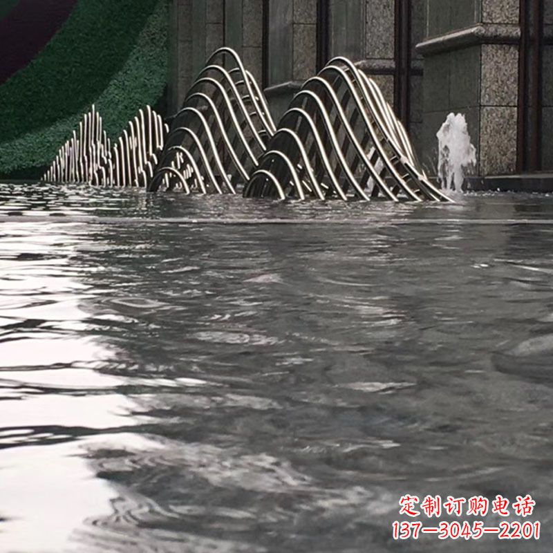上海水池水景假山不锈钢