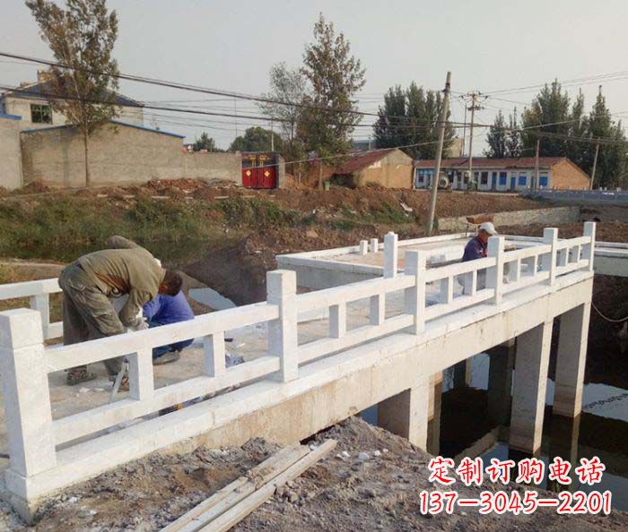 上海寺庙景观汉白玉栏板石雕 
