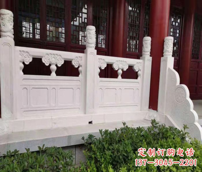 上海寺庙景观汉白玉石浮雕栏板 (3)