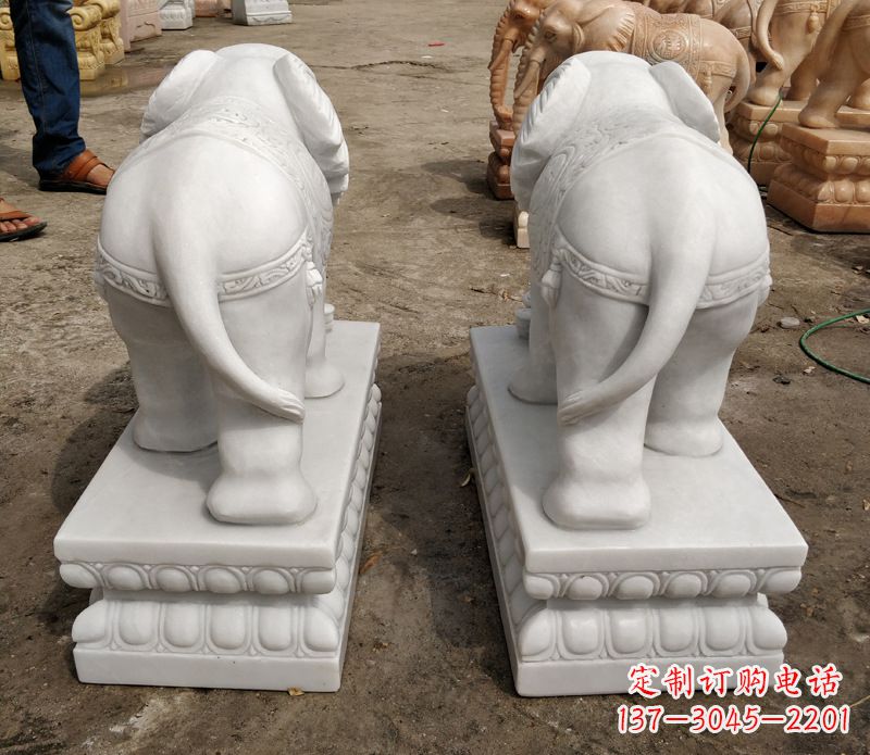 上海寺庙石雕大象