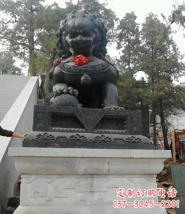 上海寺庙狮子铜狮子雕塑