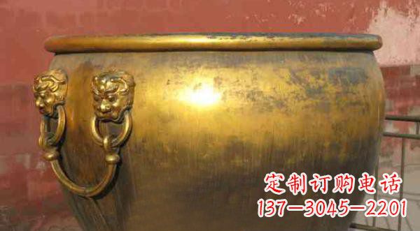 上海寺庙水缸铜雕 (2)