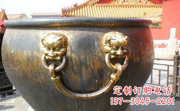 上海寺庙水缸铜雕 (3)