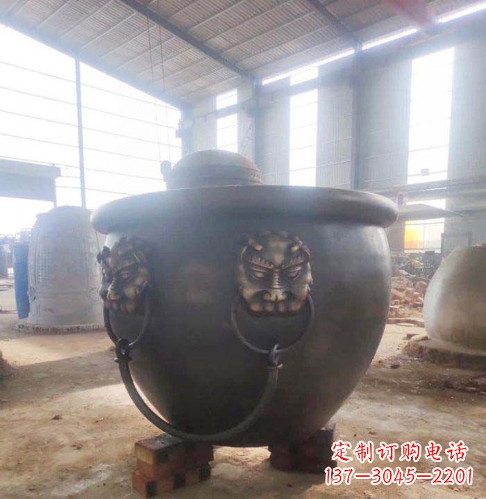 上海寺庙水缸铜雕