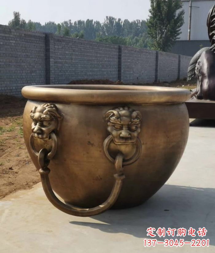 上海寺庙铜雕水缸