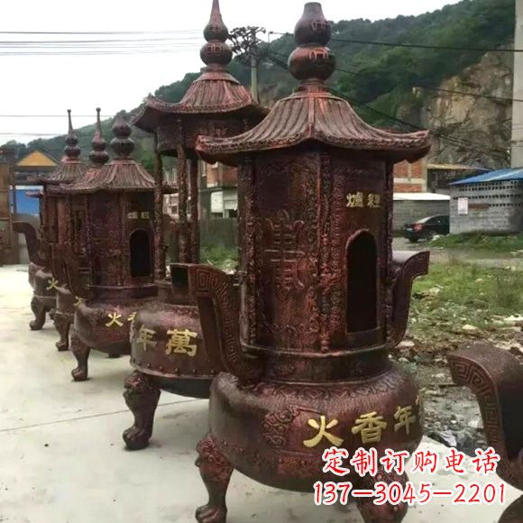 上海寺庙铜香炉雕塑