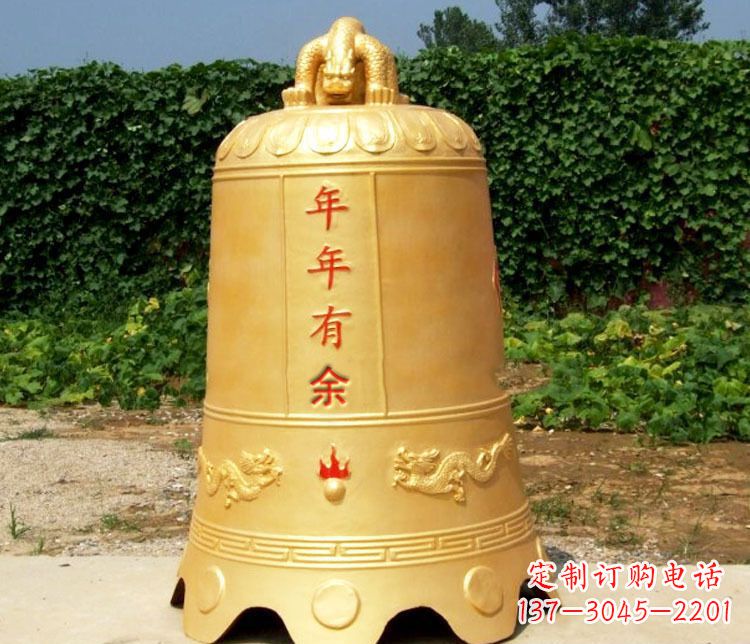 上海寺庙铜钟雕塑 (2)