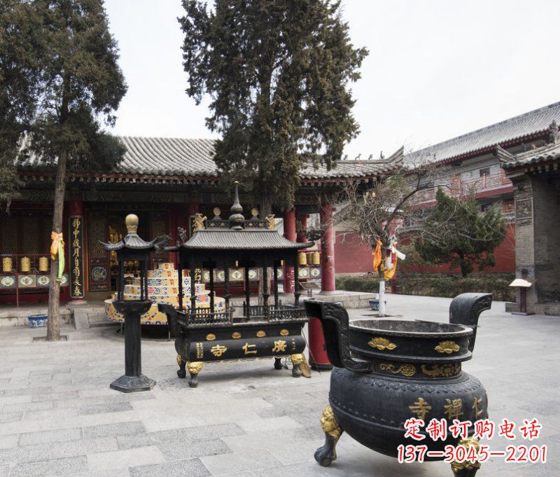 上海寺庙铜香炉铜雕