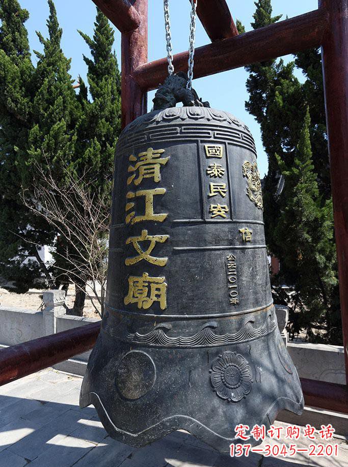 上海寺庙铜钟雕塑 (5)