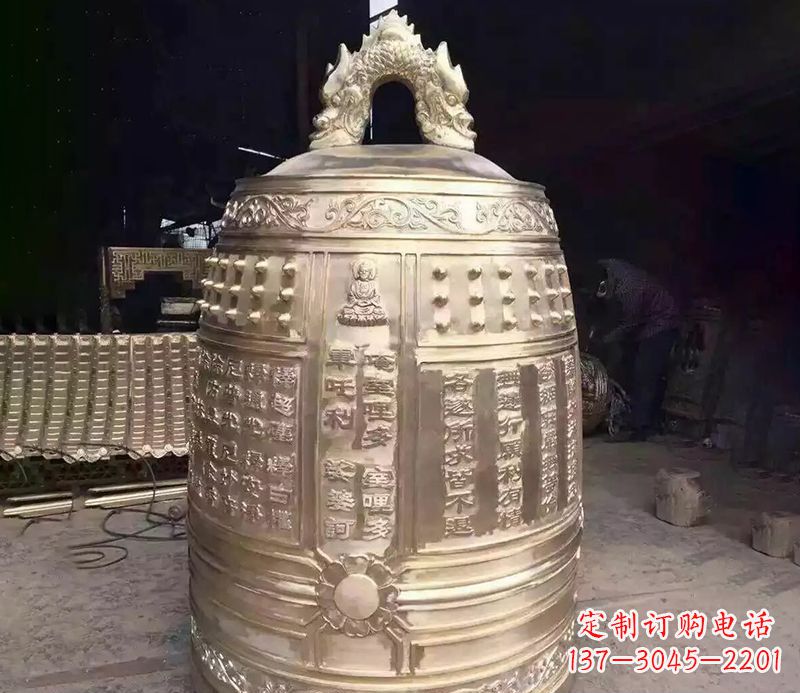 上海寺庙铜钟雕塑 (3)