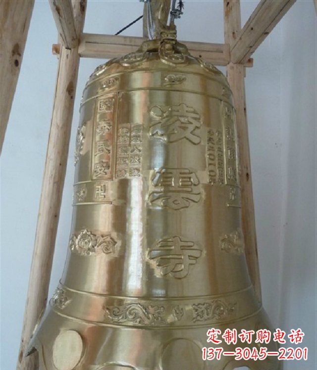 上海寺庙铸铜钟雕塑 (2)