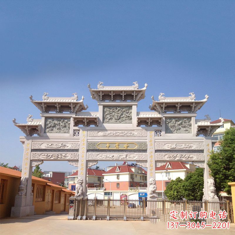 上海寺院大门石雕牌楼