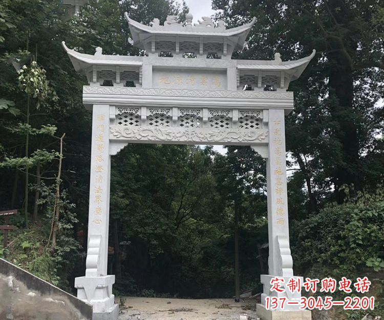上海寺院牌坊石雕