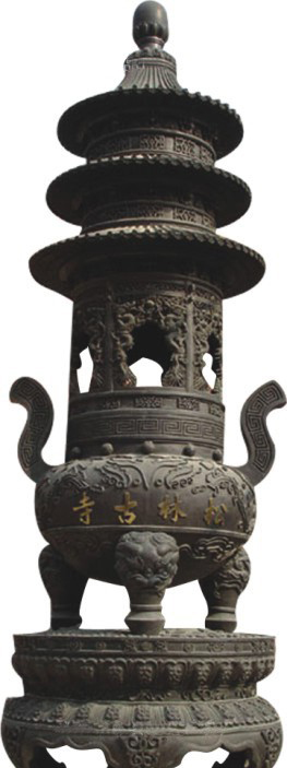 上海松林古寺铜香炉
