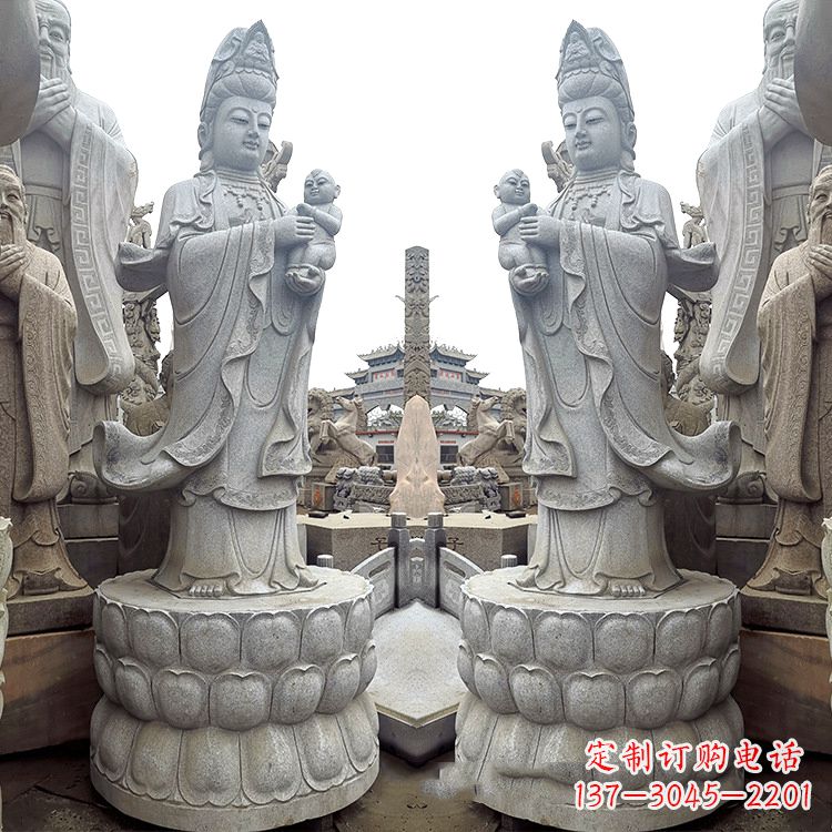 上海送子观音青石雕塑