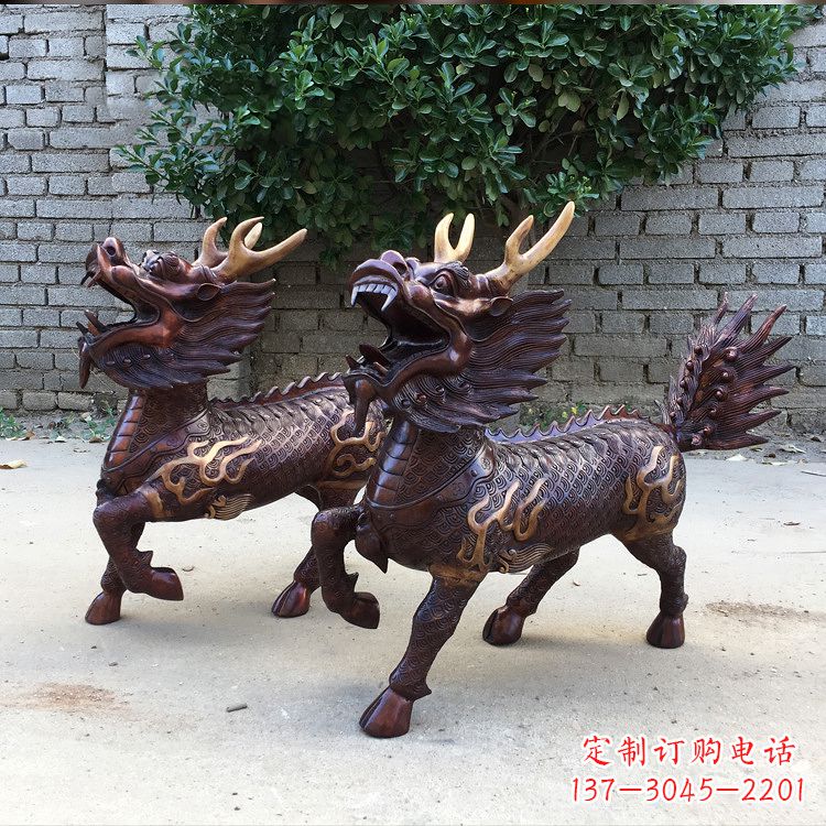 上海送子麒麟铜雕塑