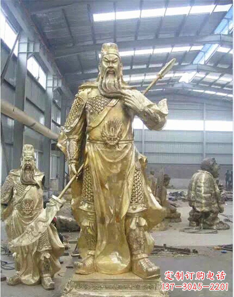 上海提刀关公武财神雕塑