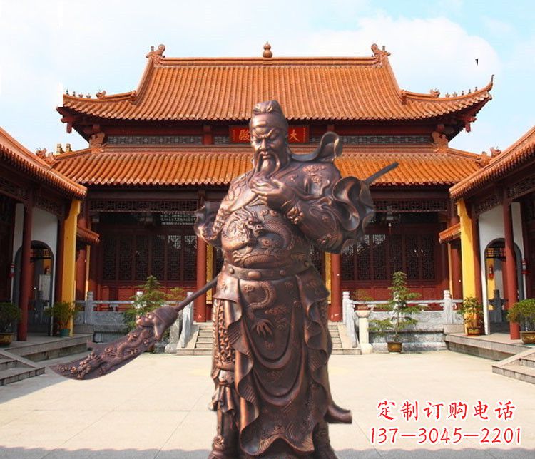 上海提刀武财神关公铜雕